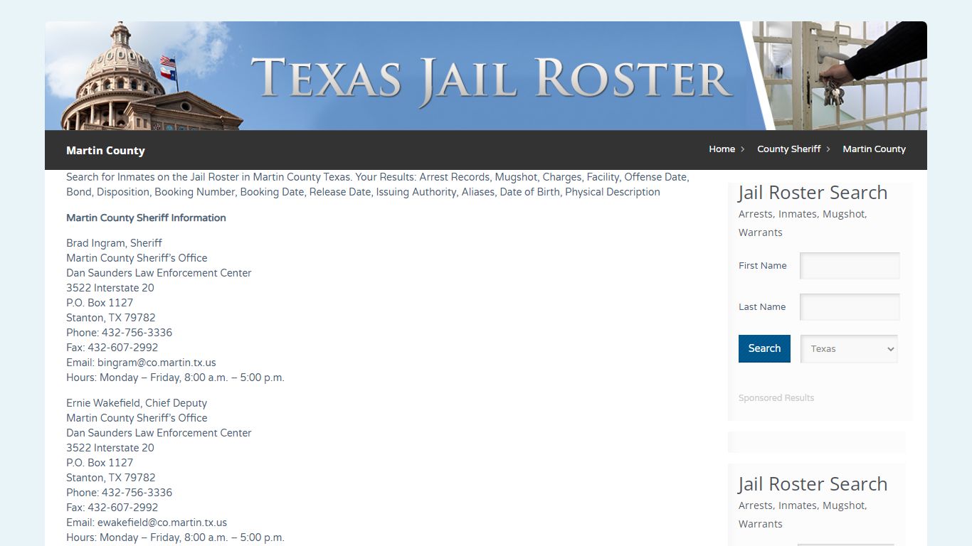 Martin County | Jail Roster Search